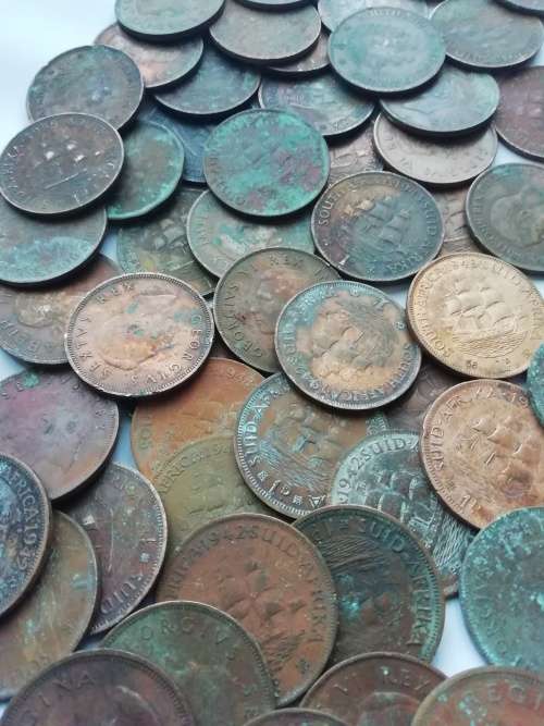 60 SA Union pennies for one bid - well circulated.