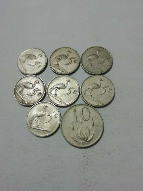 **Crazy Low R1 start per coin** RSA 5c + 10c collection ( Bid per coin to take all 8)