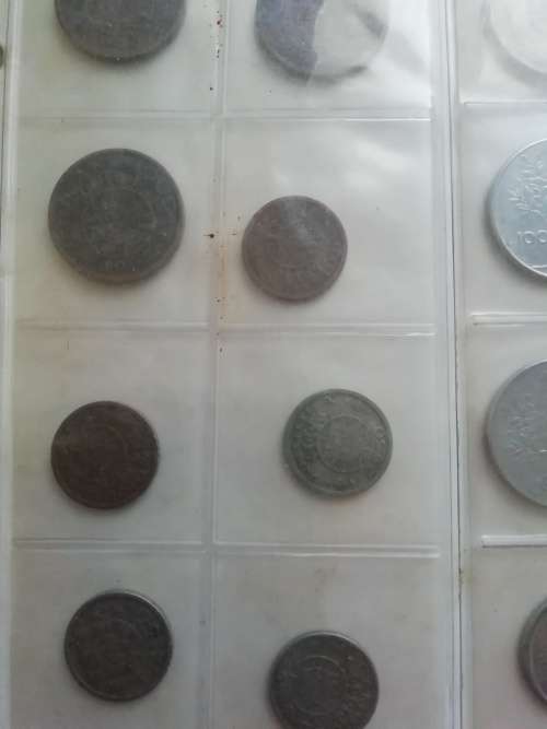 Bickels Coin Album with sleeves and 58 mixed coins.