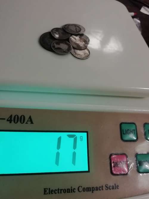 Sterling silver Great Britain coin lot. Mostly worn coins. 17grams