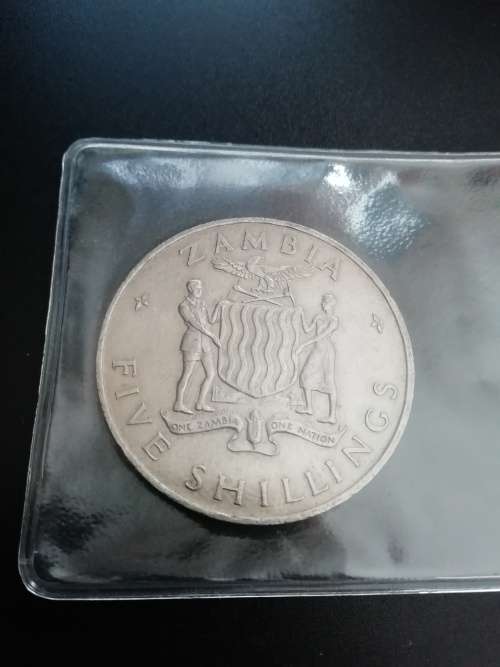 1965 Zambia 5 shillings. Uncirculated