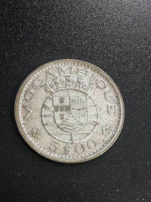 1960 Mozambique *Silver 65%*  5 Escudos