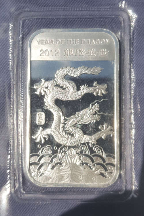 2012 Year of the Dragon 1 Oz Silver Bars for Sale