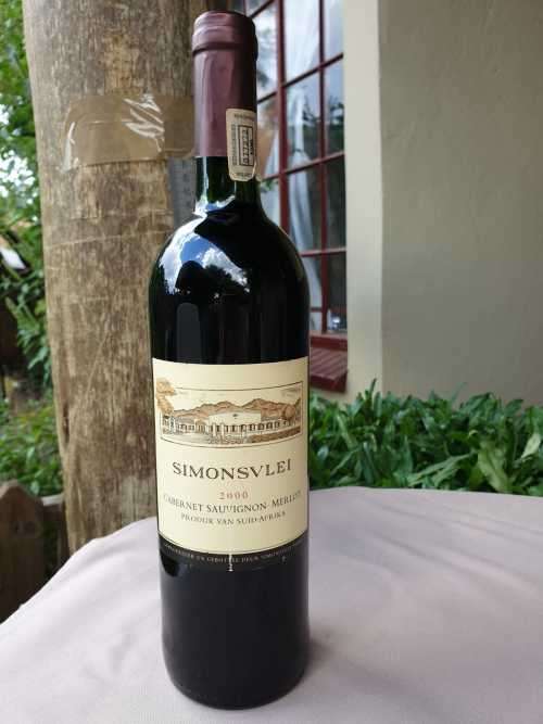 AN OLD BOTTLE OF SIMONSVLEI CABERNET SAUVIGNON - MERLOT