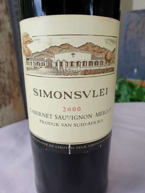 AN OLD BOTTLE OF SIMONSVLEI CABERNET SAUVIGNON - MERLOT