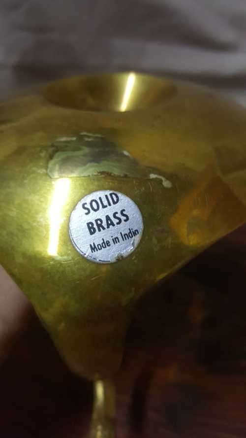 CUTE SMALL BRASS SWAN CANDLE HOLDER