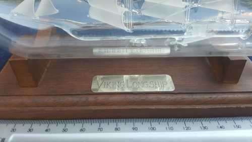 IMPOSSIBLE! BLOWN GLASS VIKING LONGSHIP IN A BOTTLE