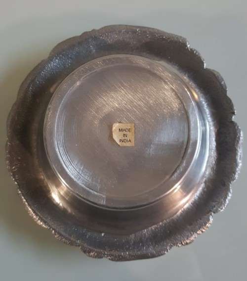 LEAD ASHTRAY WITH FRUIT DECORATED RIM FROM INDIA