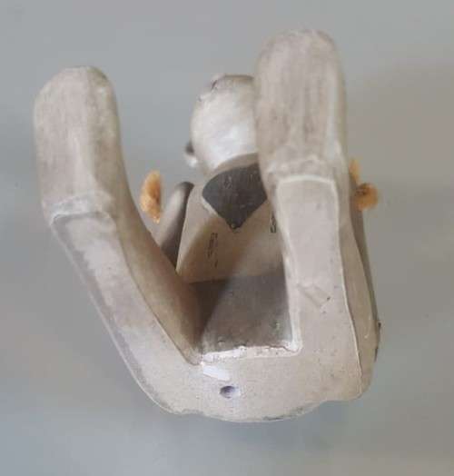 VERY CUTE SMALL WOODEN TEDDY BEAR WITH MOVABLE ARMS AND A BIG HEART