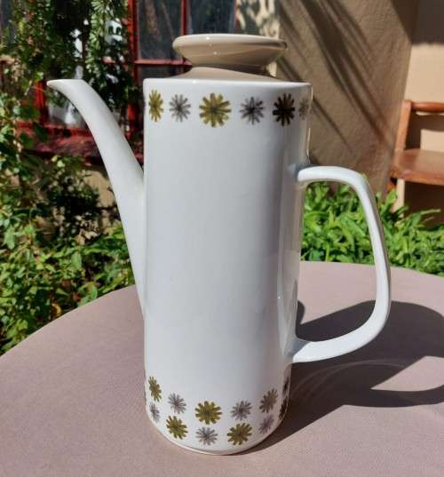 LARGE VINTAGE RETRO JandG MEAKIN ENGLAND COFFEE/TEA SET WITH GALAXY STAR DECORATION