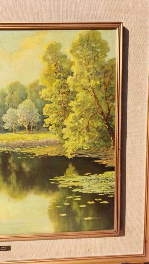 A LARGE WELL PRESERVED FRAMED PRINT OF EMILE GAUFFRIAUD (1877-1957) TITLED THE FOREST GLEN