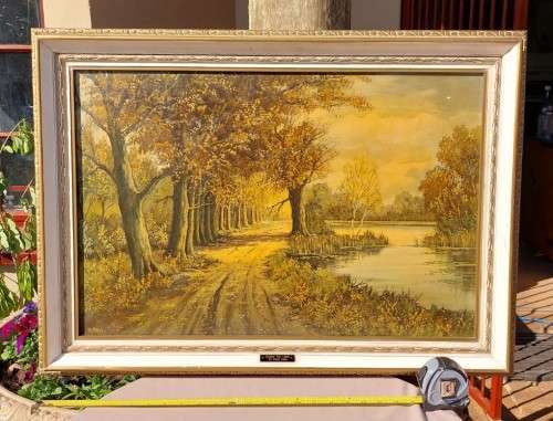 A LARGE WELL PRESERVED PRINT OF MAURICE PAUL (1889-1965) TITLED DOWN THE LANE  SIGNED IN PLATE