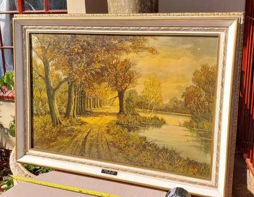 A LARGE WELL PRESERVED PRINT OF MAURICE PAUL (1889-1965) TITLED DOWN THE LANE  SIGNED IN PLATE
