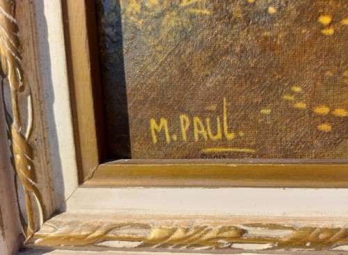 A LARGE WELL PRESERVED PRINT OF MAURICE PAUL (1889-1965) TITLED DOWN THE LANE  SIGNED IN PLATE