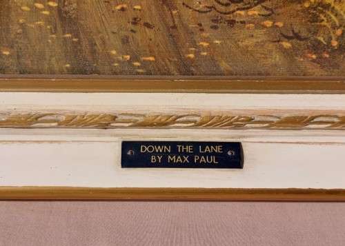 A LARGE WELL PRESERVED PRINT OF MAURICE PAUL (1889-1965) TITLED DOWN THE LANE  SIGNED IN PLATE