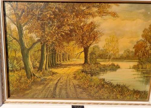 A LARGE WELL PRESERVED PRINT OF MAURICE PAUL (1889-1965) TITLED DOWN THE LANE  SIGNED IN PLATE