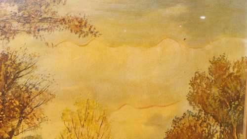 A LARGE WELL PRESERVED PRINT OF MAURICE PAUL (1889-1965) TITLED DOWN THE LANE  SIGNED IN PLATE