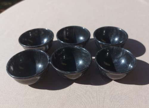 GORGEOUS SOLID SWIRL MARBLE DECANTER OR SAKE SET WITH 6 CUPS