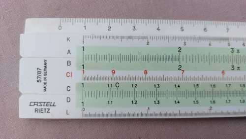 VINTAGE 1971 FABER-CASTELL SLIDE RULER RIETZ MODEL NO 57/87 MADE IN GERMANY