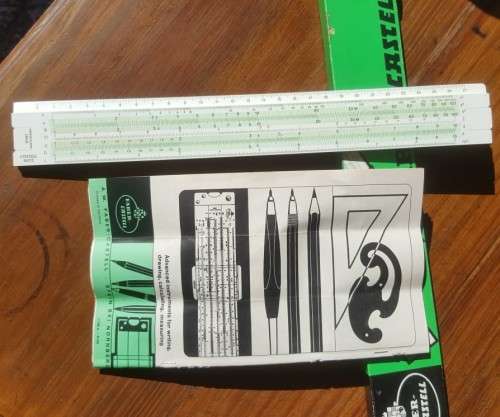 VINTAGE 1971 FABER-CASTELL SLIDE RULER RIETZ MODEL NO 57/87 MADE IN GERMANY