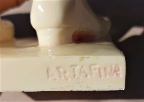 SIGNED ARTA FINA LARGE (31CM HIGH) RESIN STATUE OF YOUNG BOY SMOKING PIPE