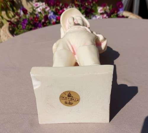 SIGNED ARTA FINA LARGE (31CM HIGH) RESIN STATUE OF YOUNG BOY SMOKING PIPE