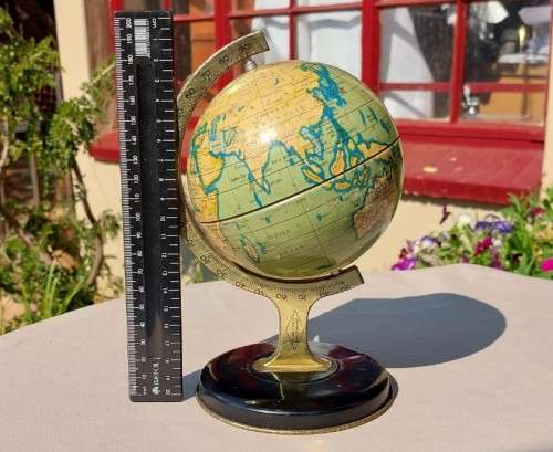 ANTIQUE 1930S VERY RARE RELIABLE SERIES SMALL GLOBE MADE IN ENGLAND - SHOWS MANY OLD COUNTRY NAMES