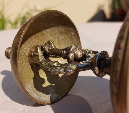 VINTAGE BRASS DESK RECEPTION HOTEL SHOP COUNTER BELL WORKING