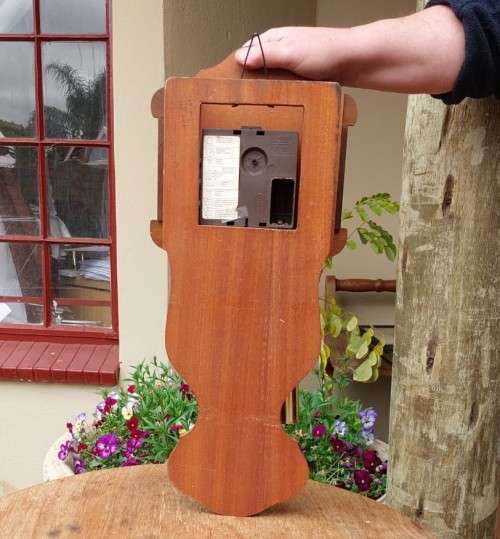 HERMLE GERMANY WOODEN QUARTZ 1217 WALL CLOCK - BODY AND PARTS COMPLETE BUT REGRETTABLY NOT WORKING