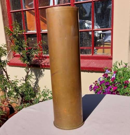 AWESOME BUSH-WAR 1972 ERA 90MM ELAND TANK HEAVY BRASS SHELL CASING FOR YOUR COLLECTION