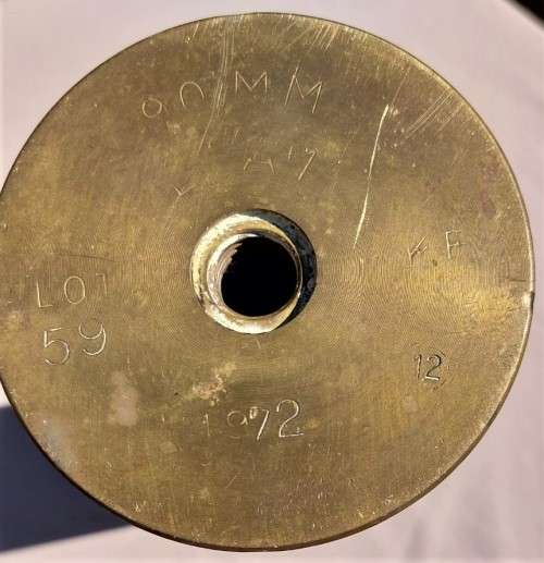 AWESOME BUSH-WAR 1972 ERA 90MM ELAND TANK HEAVY BRASS SHELL CASING FOR YOUR COLLECTION