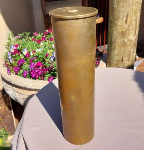 AWESOME BUSH-WAR 1972 ERA 90MM ELAND TANK HEAVY BRASS SHELL CASING FOR YOUR COLLECTION