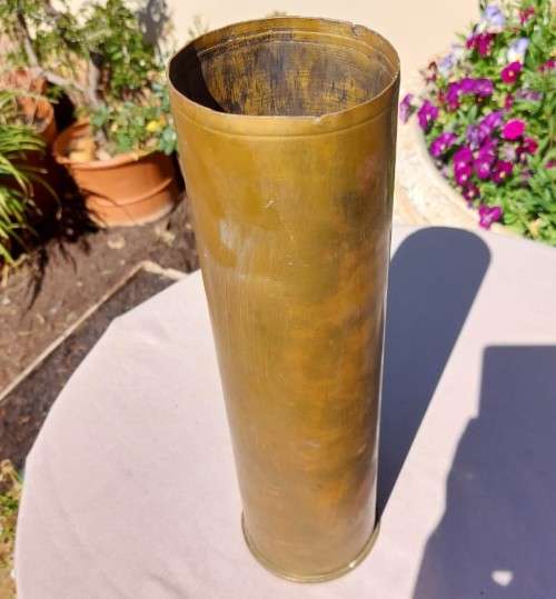 AWESOME BUSH-WAR 1972 ERA 90MM ELAND TANK HEAVY BRASS SHELL CASING FOR YOUR COLLECTION