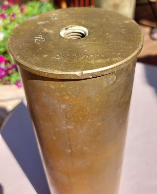 AWESOME BUSH-WAR 1972 ERA 90MM ELAND TANK HEAVY BRASS SHELL CASING FOR YOUR COLLECTION