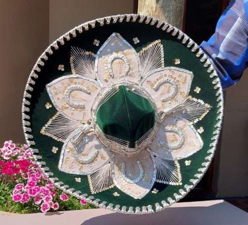 AUTHENTIC HANDMADE MEXICAN SOMBRERO HAT BY BELRI  LARGE 57CM DIAMETER