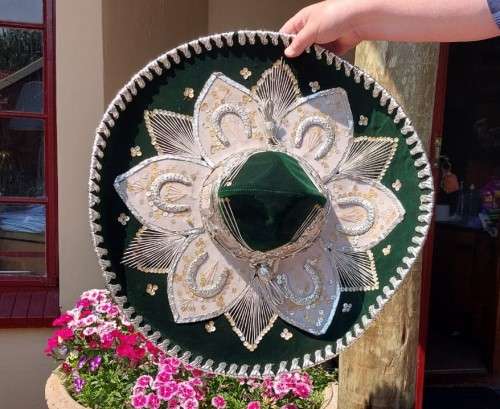 AUTHENTIC HANDMADE MEXICAN SOMBRERO HAT BY BELRI  LARGE 57CM DIAMETER