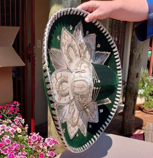 AUTHENTIC HANDMADE MEXICAN SOMBRERO HAT BY BELRI  LARGE 57CM DIAMETER