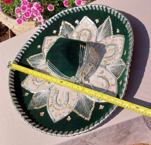 AUTHENTIC HANDMADE MEXICAN SOMBRERO HAT BY BELRI  LARGE 57CM DIAMETER
