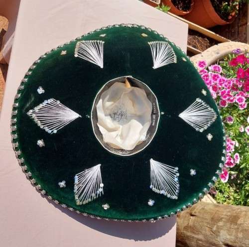 AUTHENTIC HANDMADE MEXICAN SOMBRERO HAT BY BELRI  LARGE 57CM DIAMETER
