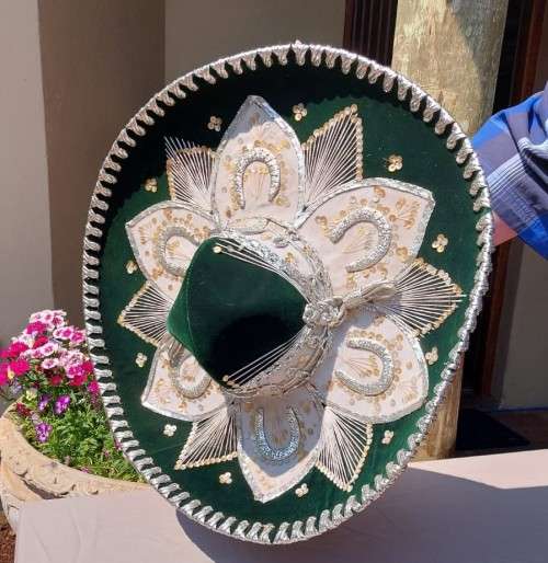 AUTHENTIC HANDMADE MEXICAN SOMBRERO HAT BY BELRI  LARGE 57CM DIAMETER