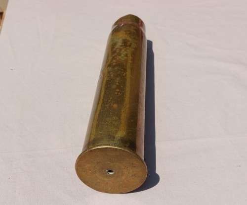 SUPER RARE 1917 HOTCHKISS WORLD WAR ONE 6 POUNDER GUN CASING