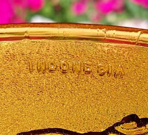 STRIKING AMBER KOI FISH BOWL MADE IN INDONESIA