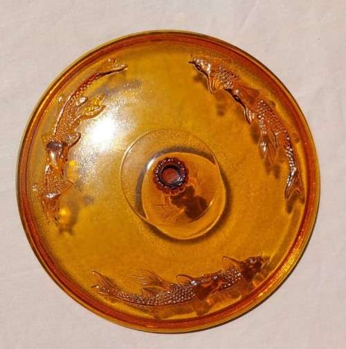 STRIKING AMBER KOI FISH BOWL MADE IN INDONESIA