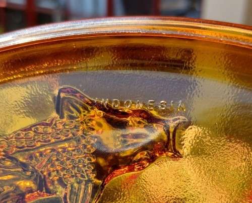 STRIKING AMBER KOI FISH BOWL MADE IN INDONESIA