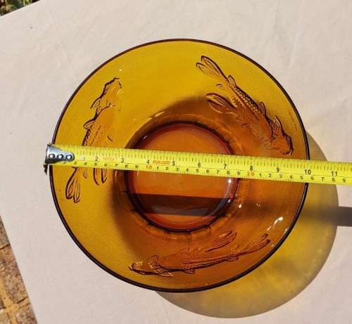 STRIKING AMBER KOI FISH BOWL MADE IN INDONESIA