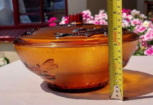 STRIKING AMBER KOI FISH BOWL MADE IN INDONESIA