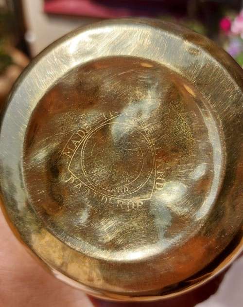 KMD ROYAL DAALDEROP DUTCH BRASS TABAK AND SIGAREN CONTAINERS c1900-1930