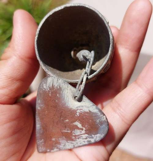 OLD BUDDHIST TEMPLE BELL BRASS/BRONZE GOOD LUCK BELL - WISH BELL - CHIME BELL  HEART BELL