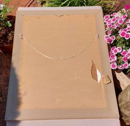 ORIGINAL CIRCUS WHITEFACE CLOWN VANESSA KARSHAGEN OIL PAINTING IN A NICE WOODEN FRAME