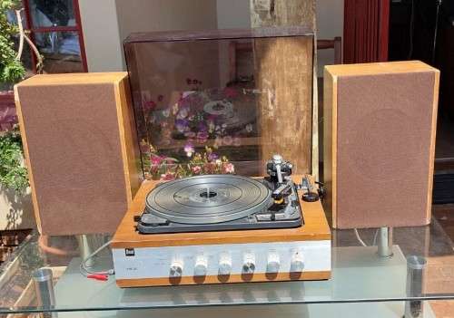 WORKING! COMPLETE! 1960S LENCO DUAL 1015 HS 31 TURNTABLE WITH INTEGRATED AMPLIFIER AND 2 SPEAKERS